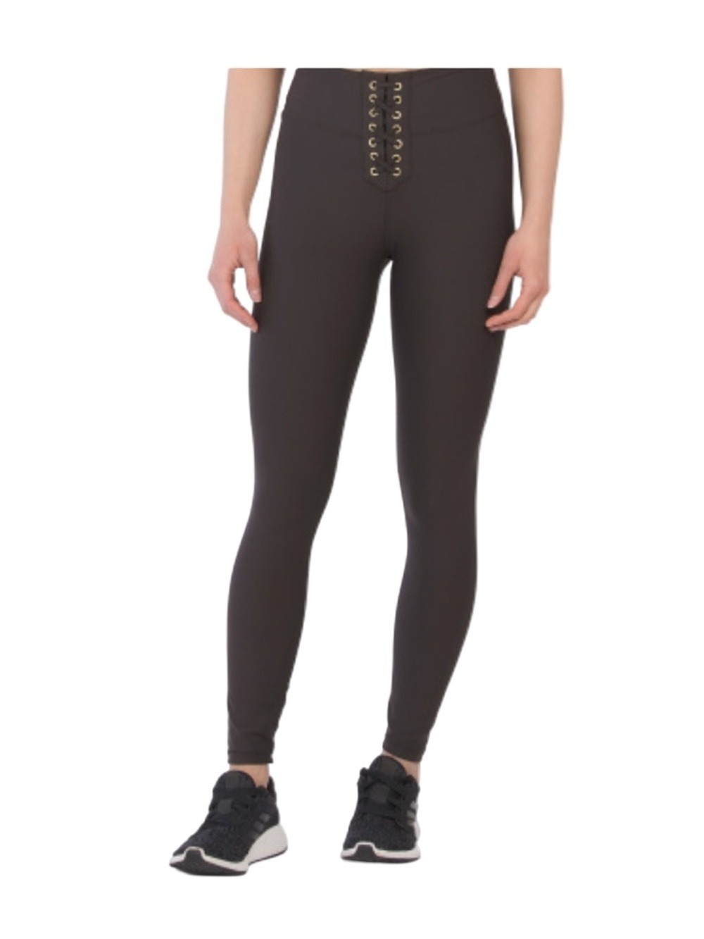 WeWoreWhat Lace Up Chocolate Black Leggings NWT Size XS - Picture 1 of 5